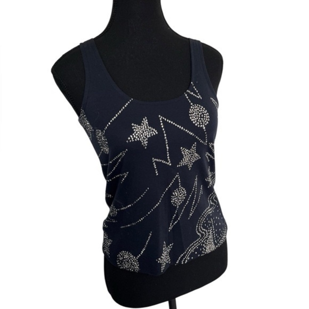 Lu Den Navy blue glitter tank top size small